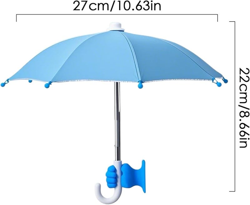 Blue Phone Umbrella UV Protection Portable Suction Cup Stand Tablet Clip Outdoor Use - Image 5